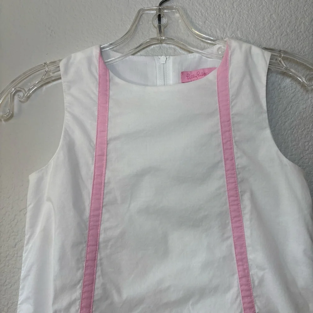 LILLY PULITZER Girls Size 8 Shift Dress White Embroidered Birds Beach Coastal - Picture 7 of 12